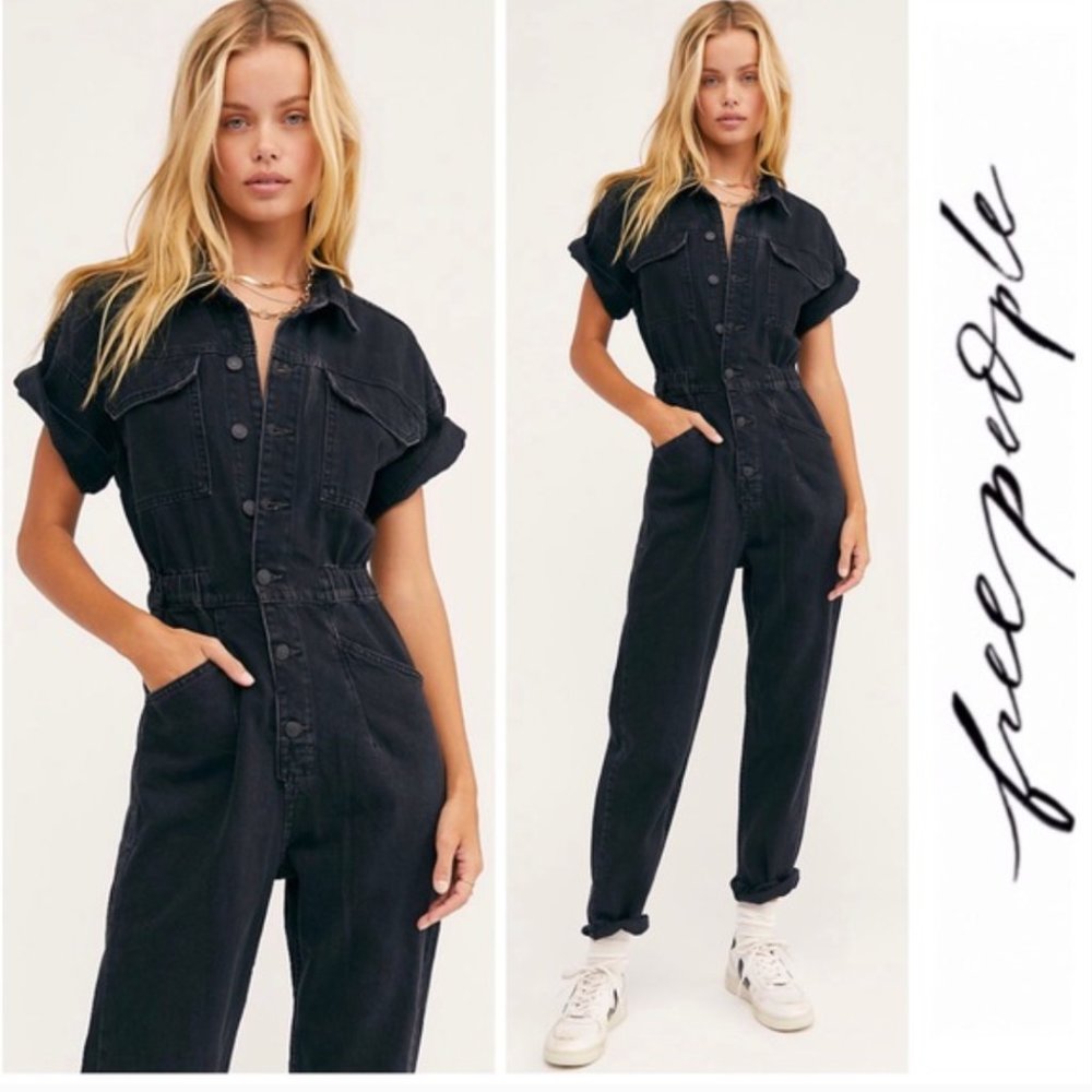 Free People Marci Coverall NWT Black Size S